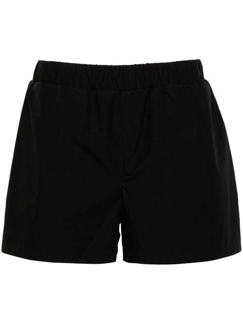 Elasticated-waist cotton shorts - Black
