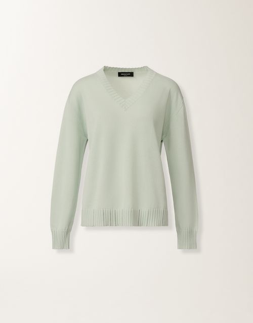 Sweater in organic cotton, Ghirri green