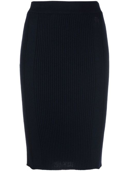 Knit pencil skirt - Blue