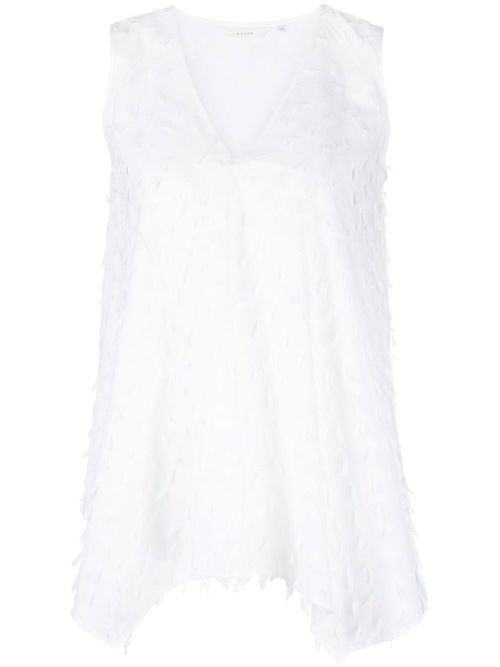 Sleeveless assymetric top - White