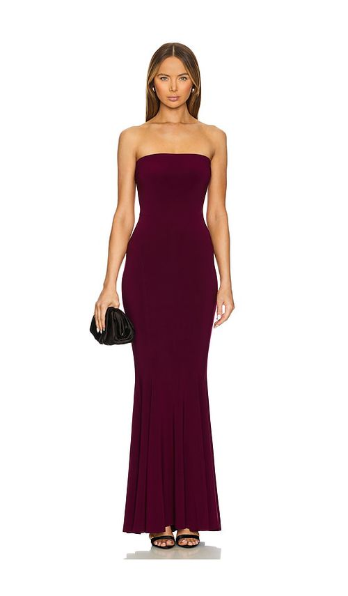 Norma Kamali TRÄGERLOSES ABENDKLEID MIT FISHTAIL-SAUM in Purple. Größe XS. Also in M