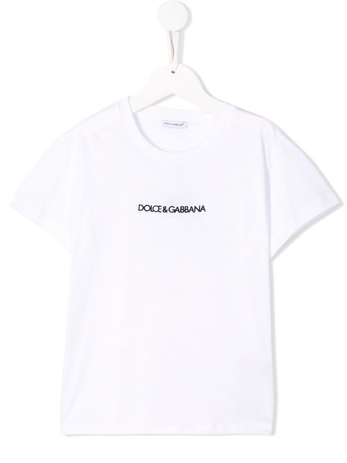 Logo-embroidered cotton T-shirt - White