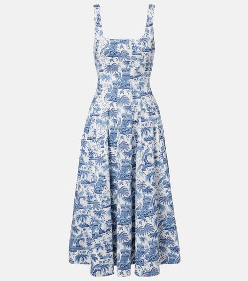 Wells floral cotton poplin midi dress