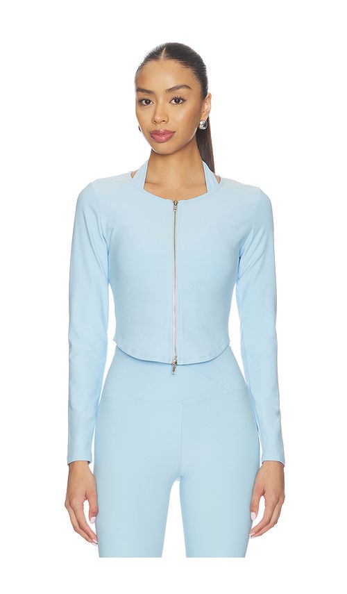 YEAR OF OURS Stretch Zip Up Cardigan in Baby Blue. - XL also in S, XS