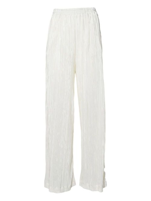 Pleated wide-leg trousers - Neutrals