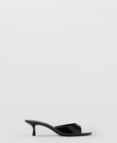 Women's Strap Kitten-Heel Sandals - Black