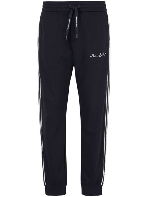 Logo-embroidered track pants - Black
