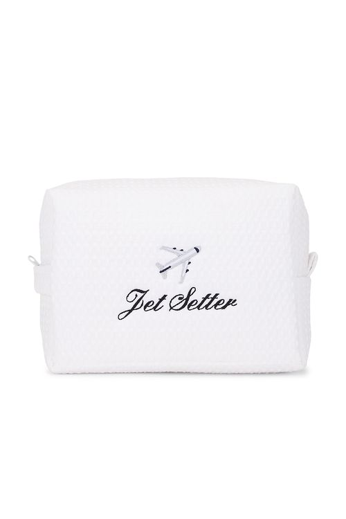 Abbode Jet Setter Waffle Pouch in Cloud - White. a