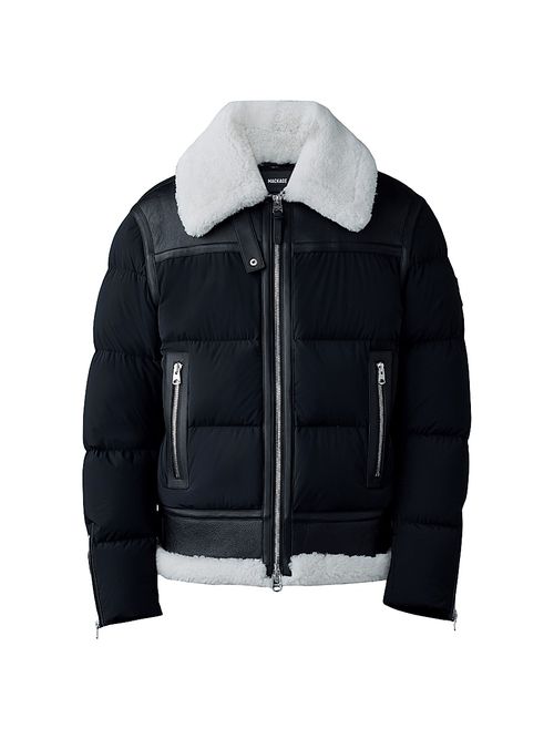 Men's Robert Shearling Down Jacket - Black Natural