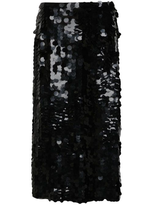 Sequined midi skirt - Black