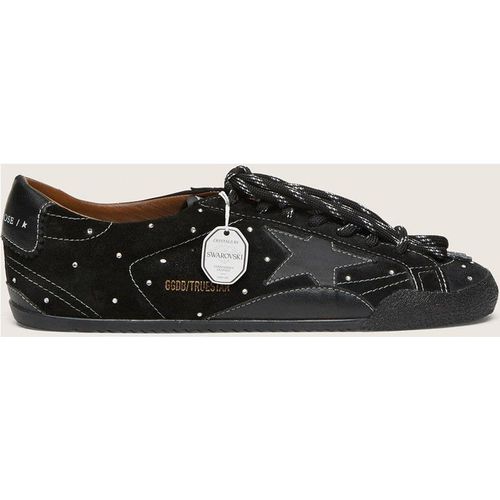 Golden Goose - Women's True-star In Black Suede With Swarovski Crystals And Black Leather Star, Woman