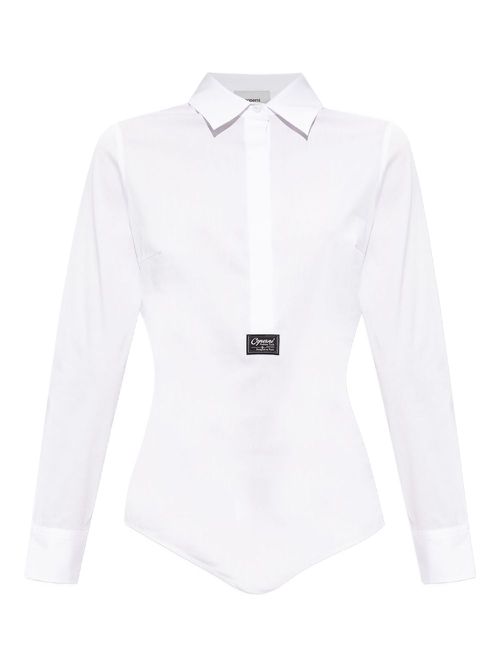 Logo-patch shirt - White