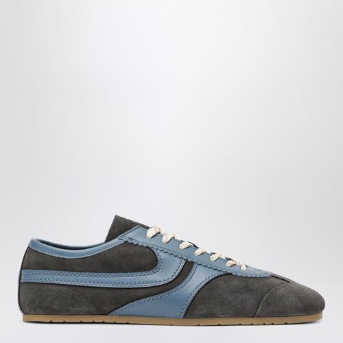 Dries Van Noten Steel Grey Leather And Suede Sneaker