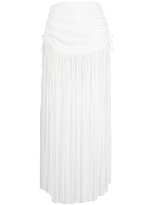 Sheer tulle-panel maxi skirt - White