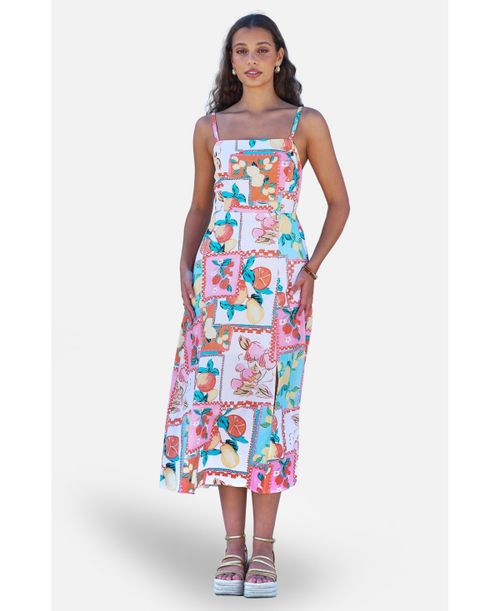Women's Printed Midi Sun Dress - Multi