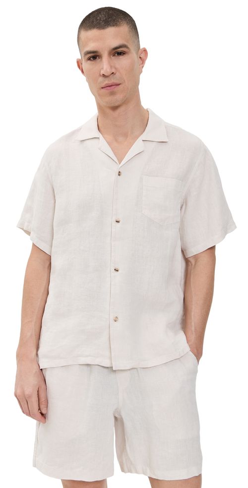 Bather Pearl Linen Shirt White