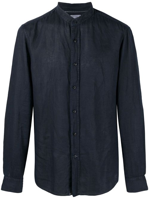 Brunello Cucinelli mandarin collar shirt - Blue