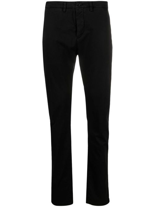 Slim-cut cotton trousers - Black