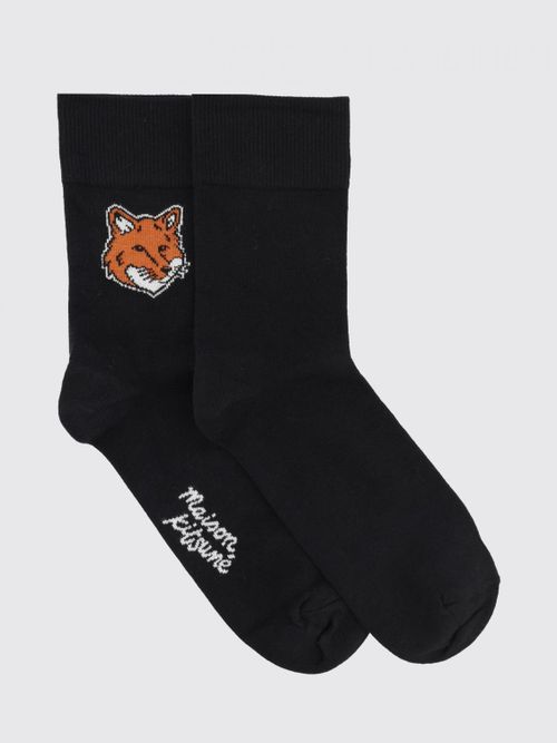 MAISON KITSUNÉ Set of 3 Pairs of Stretch Cotton Socks with Jacquard Logo