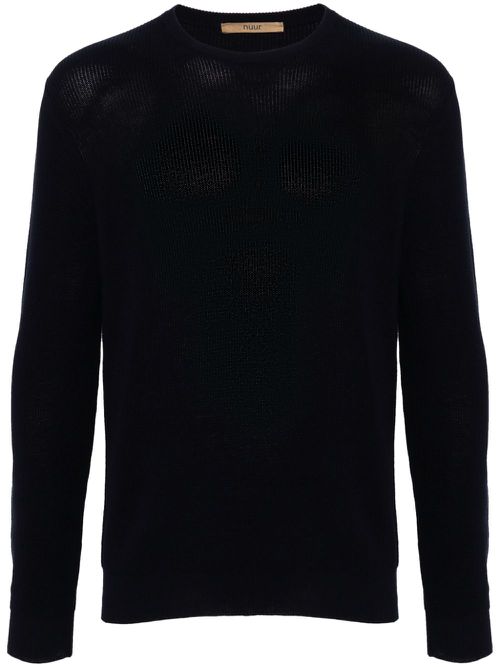 Knitted cotton jumper - Blue