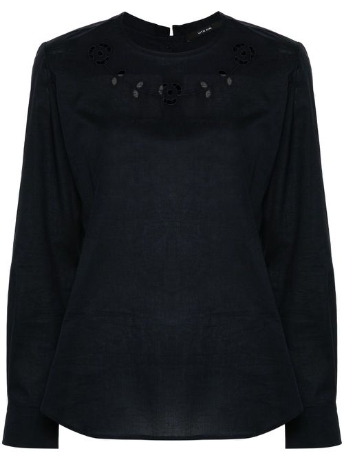 La Vie En Rose poplin blouse - Blue