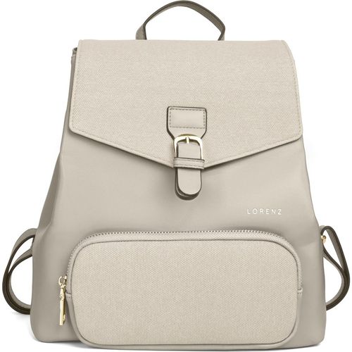 Woodland Leathers Womens Women’s Small Backpack, Stylish Work School Rucksack Bag in Beige Pu - One