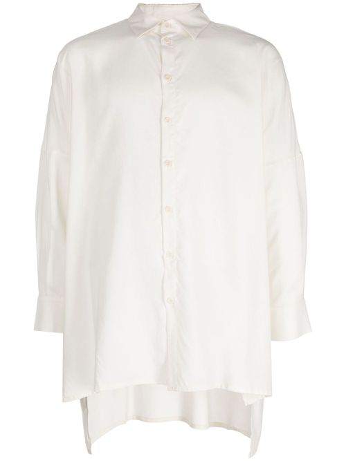 Button-fastening silk shirt - Neutrals