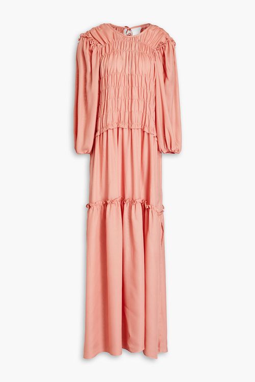 Misha gathered woven maxi dress