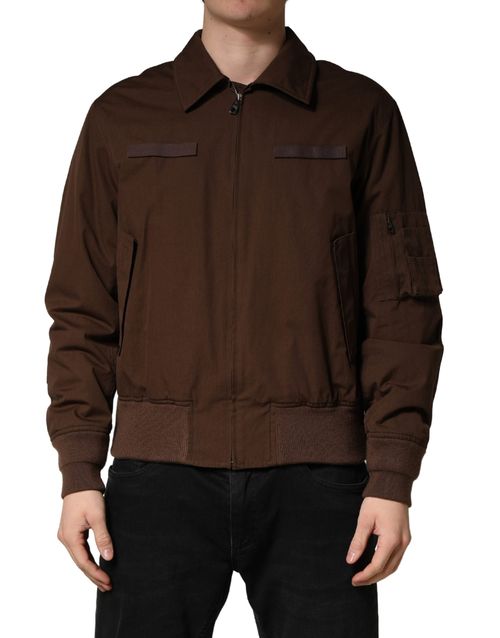 Cotton Stretch Jacket — Brown