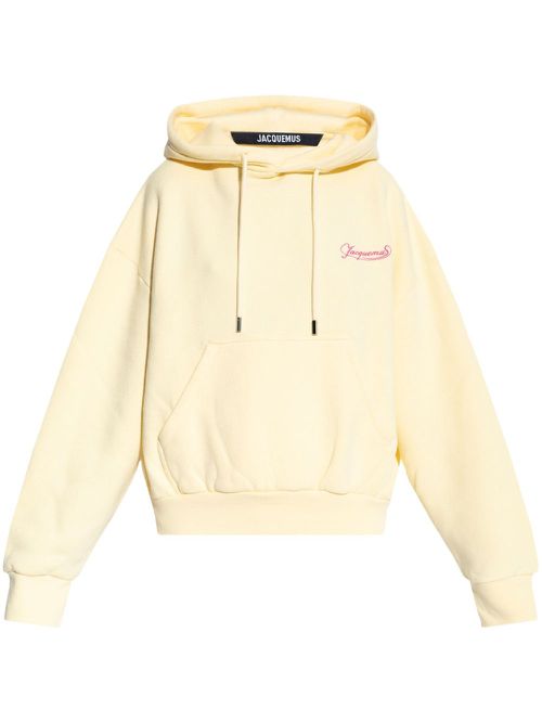 Logo-embroidered hoodie - Yellow