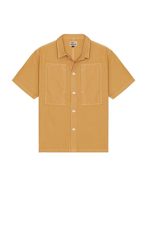 STAN RAY Short Sleeve Painter Shirt in Brown. M. Also in L, S, XL/1X