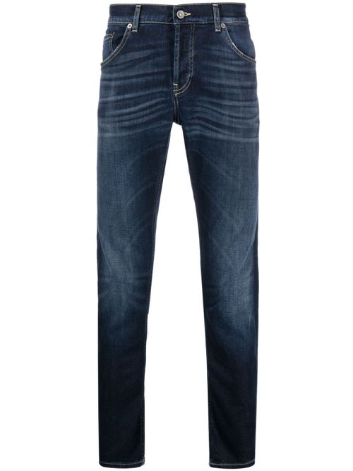 Mid-rise slim-cut jeans - Blue
