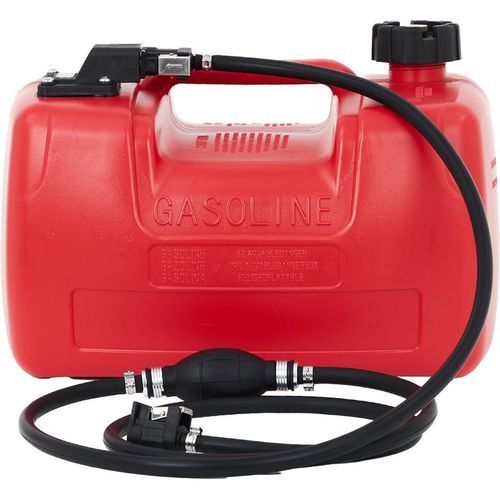 Garvee 3-Gallon/12L Portable Marine Fuel Tank, Easy-to-Carry Replacement Tank with Line, I-Shaped Handle for Boats, Kayaks, and Outboard Engines, Red
