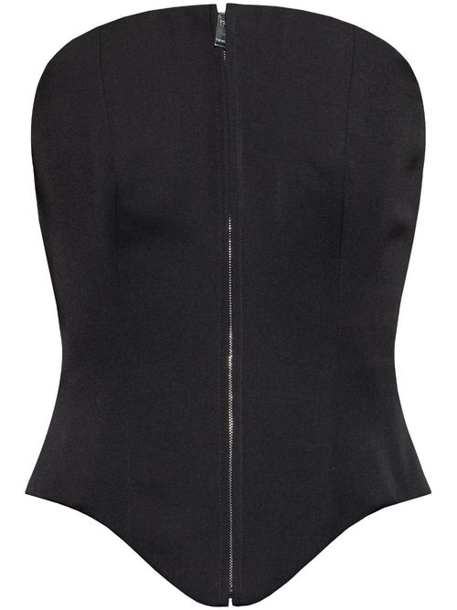 Zip-up corset top - Black