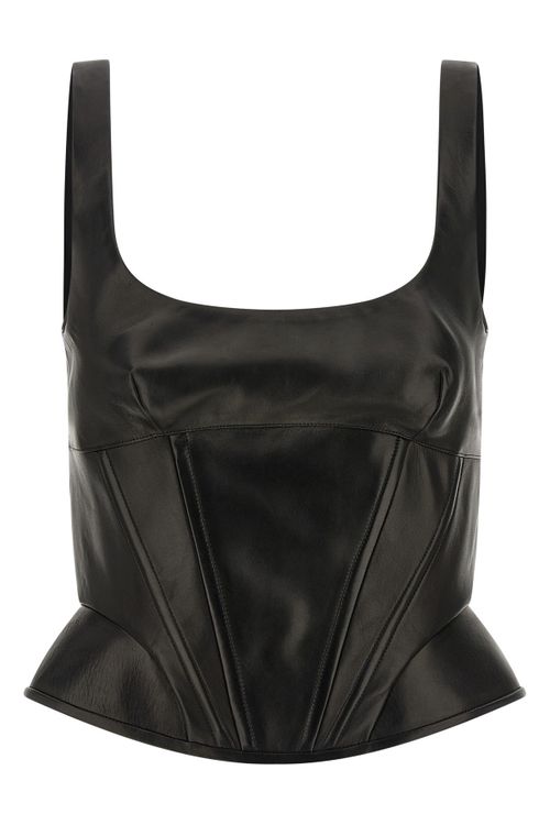 Peplos Leather Top