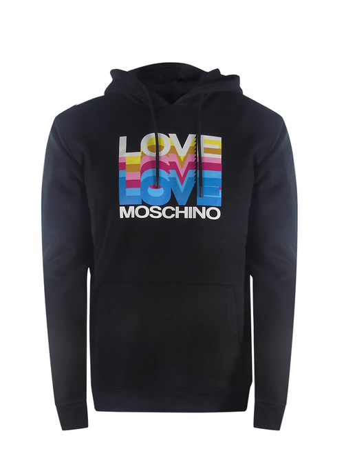 Love Moschino Multi Logo Black Hoodie - Black