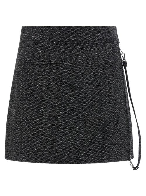 Zipped Caviar Mini Skirt