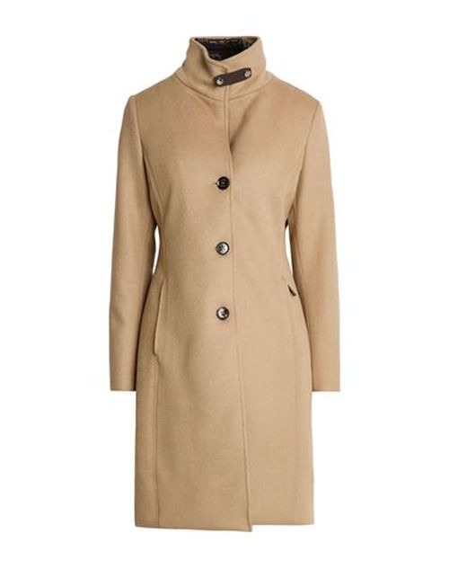 Woman Coat Sand Size 4 Virgin Wool, Cashmere