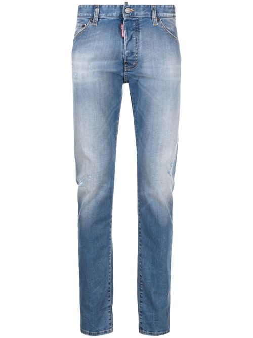 Slim-cut light-wash jeans - Blue