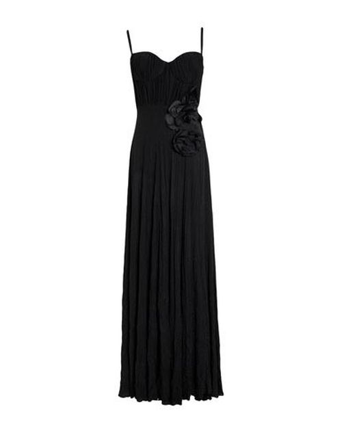 Woman Maxi dress Black Size 12 Viscose, Polyester, Polyamide, Elastane