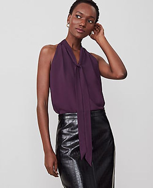 Ann Taylor Petite Tie Neck Halter Top