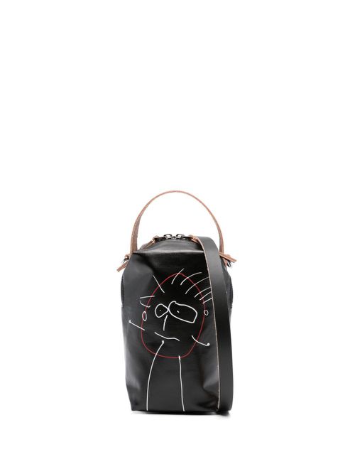 Pili And Bianca leather crossbody bag - Black