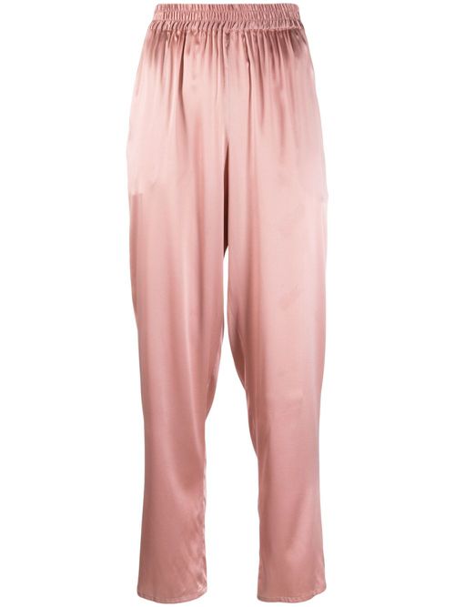 Mila cropped satin trousers - Pink