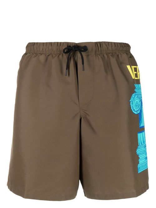 Medusa Head drawstring swim shorts - Green