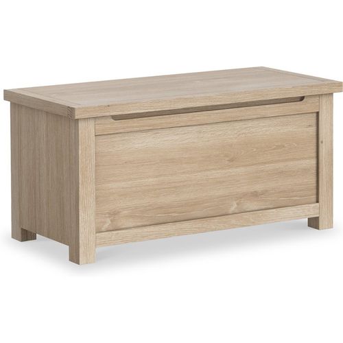 Farrow Washed Oak Blanket Box | Ottoman Storage for Bedroom | Roseland