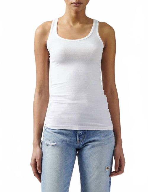 Modal Rib Boy Tank Top In White