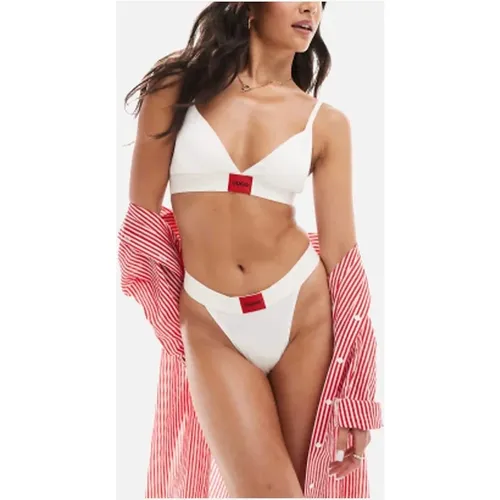 Hugo Boss Women's Red Label Triangle Bra, Natural White - Black - Size: L