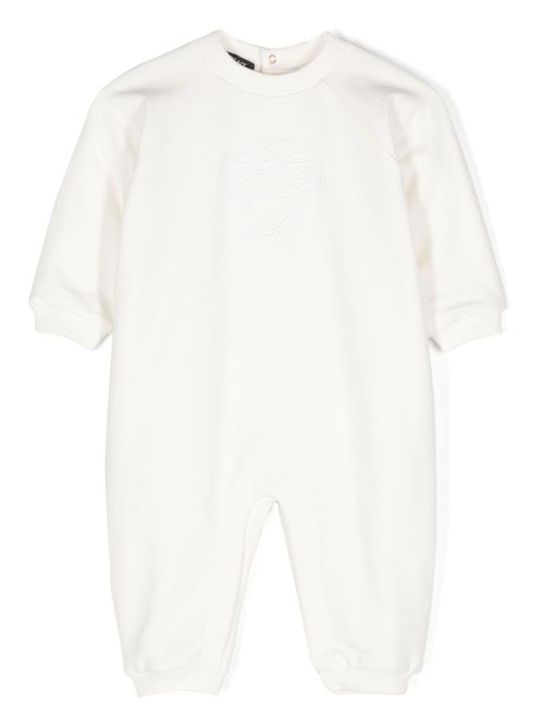 Medusa Head-embroidered romper - White