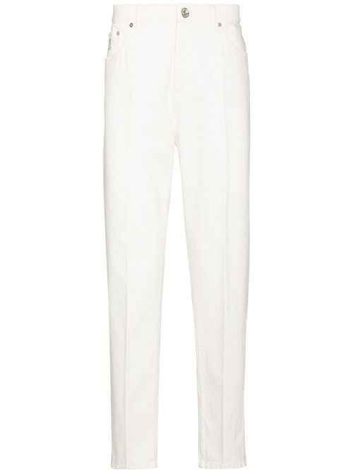 Dyed-effect trousers - White