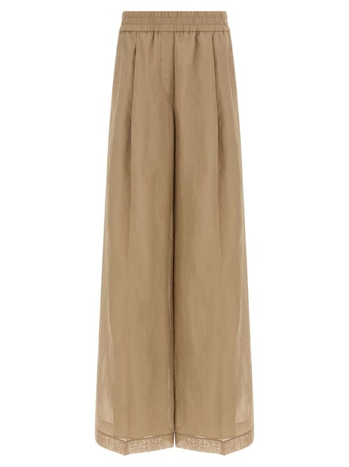 Loose Track Trousers — Beige